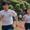 持久走を走る高校生