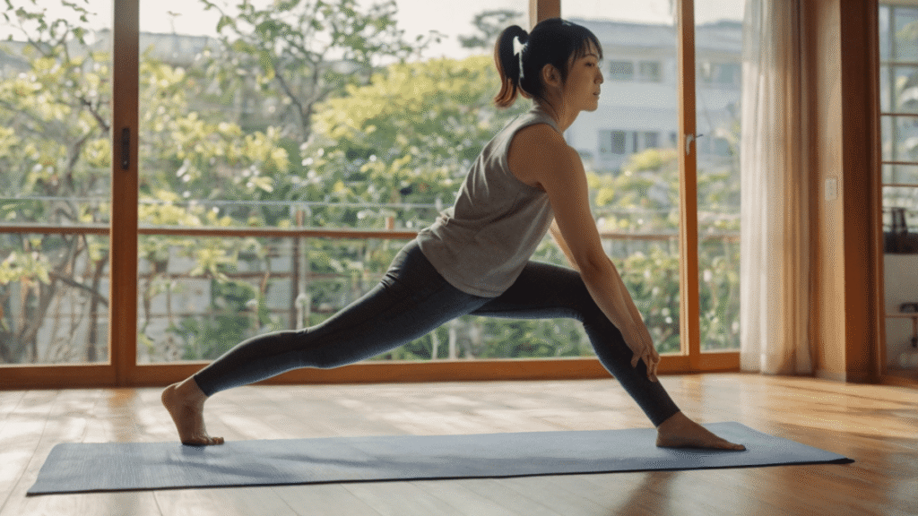 自宅でストレッチ