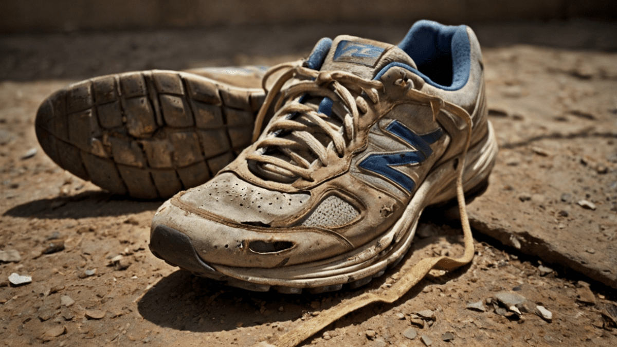 ボロボロのランニングシューズ