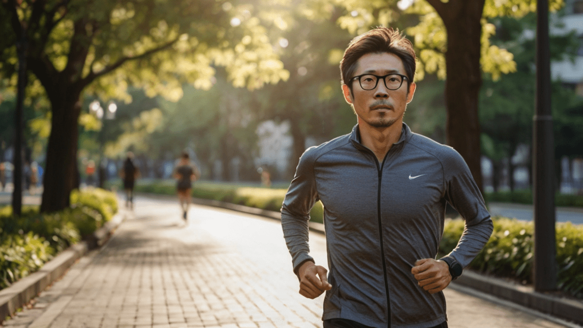 メガネをかけたランナー