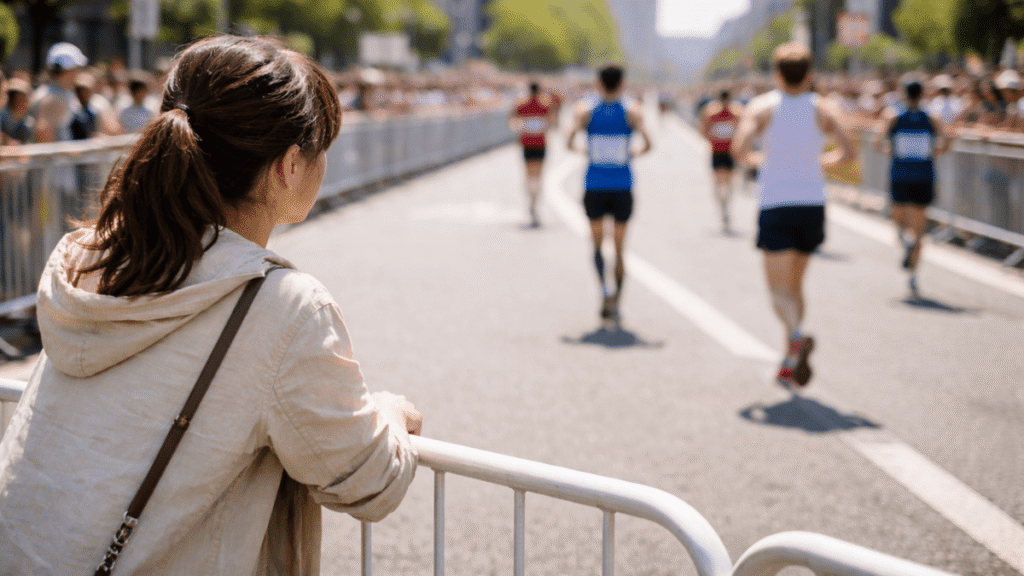 家族からのマラソン応援